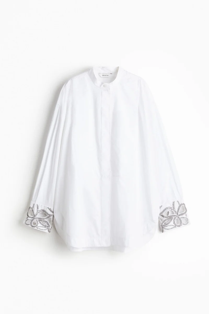 H&M Rhinestone-detail tuxedo shirt