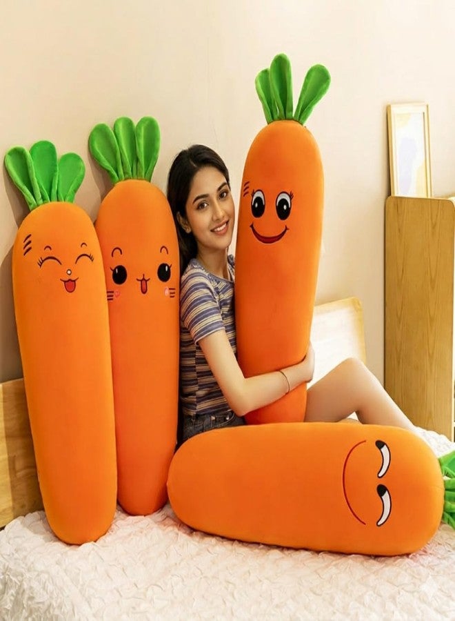 TechMax Solution Cozy Long Carrot Plush Toy Soft Stuffed Vegetable Pillow Cute Hugging Cushion for Kids Bedroom Decor Gift Idea - Image 2