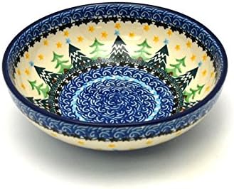 Polish Pottery Gallery Polish Pottery Bowl  Contemporary Salad  Christmas Trees - Image 1