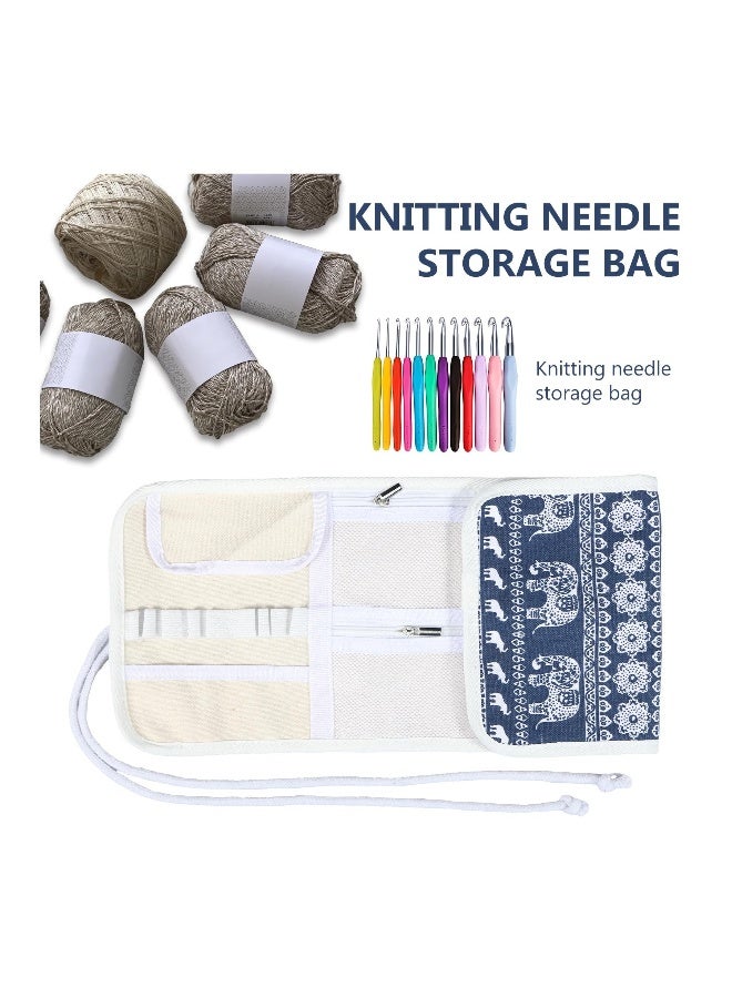 Generic Crochet Hook Case, Travel Storage Bag for Various Crochet Needles and Accessories, Lightweight and Compact, Easy to Carry, Portable Crochet Hooks Rolling Organizer and Accessories (Elephant)  - Image 3