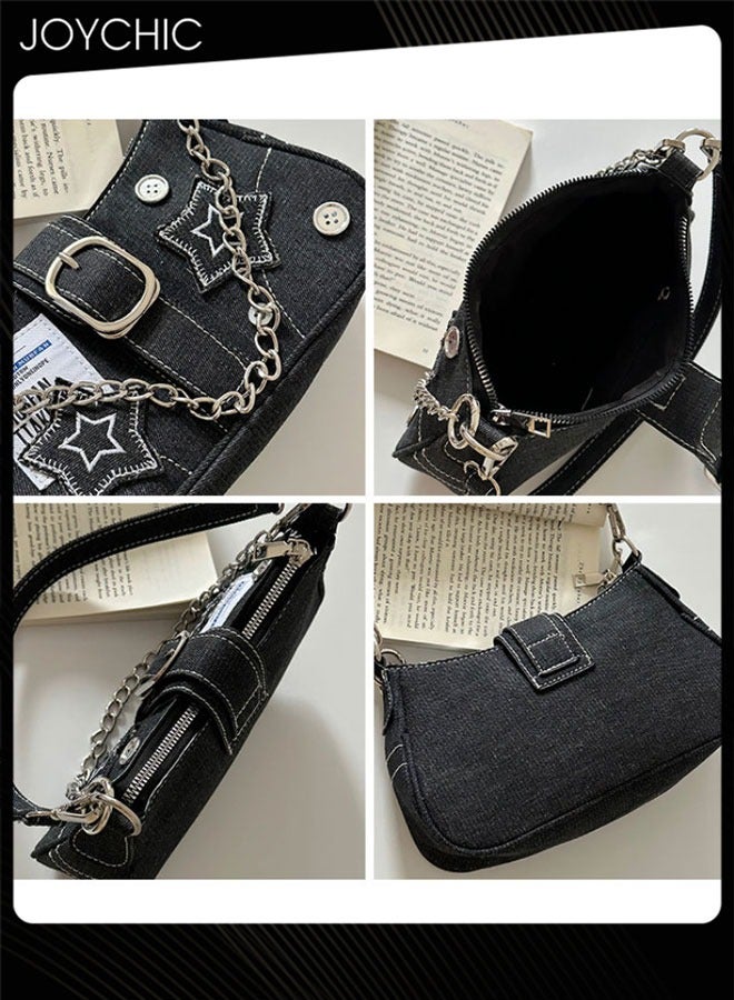 Joychic حقيبة تحت الإبط للسيدات بشخصية مع سلسلة - حقيبة كتف عصرية مقاومة للتآكل - Image 3