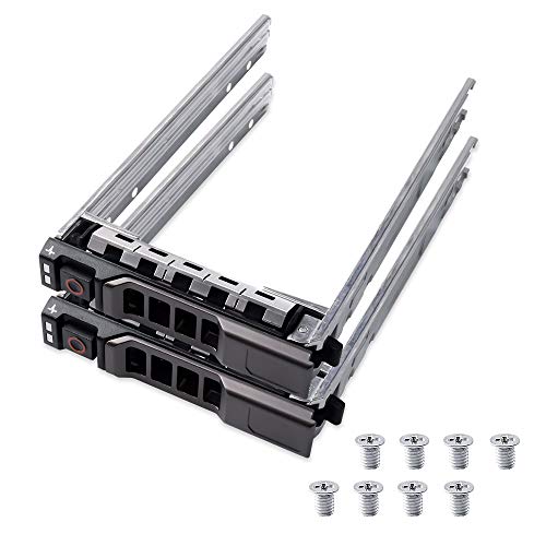 HUYUN 2.5" inch G176J 0G176J G281D KG7NR SAS SATA Hard Drive HDD Tray Caddy Compatible for Dell PowerEdge T440 T640 R330 R430 T430 R630 T630 R730 R830 R930 R320 R420 Server and More - Hot-Swap Tray (2-PACK) - Image 1