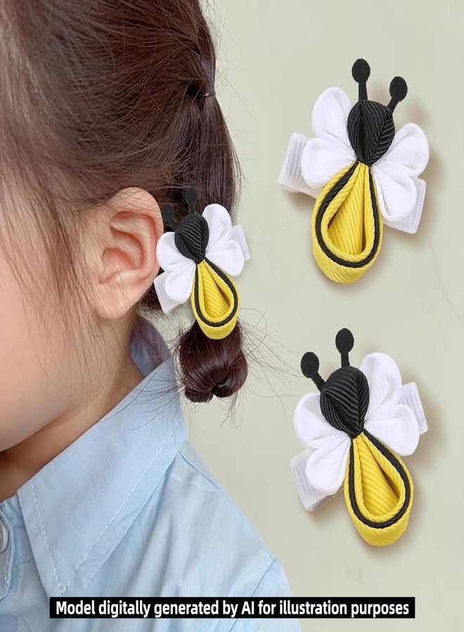 YLZZMDQSZ Cute Yellow Hair Clip, Bee Hair Clips, Bee Hair Accessories, Funny Yellow Fabric Spring Hairstyle Barrettes, Birthday, Gifts for Sister, Girlfriend, daughter (2 Pcs) - Image 4