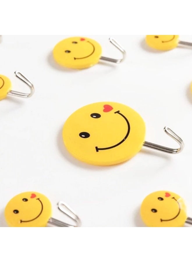 Duravel 9PCS Strong Adhesive Force Hook Household Hook Cartoon Cute Wall Sticky Hook Wall Smiley Face Weight Bearing Hooks - Image 3