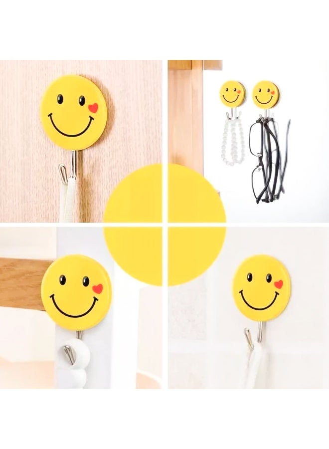 Duravel 9PCS Strong Adhesive Force Hook Household Hook Cartoon Cute Wall Sticky Hook Wall Smiley Face Weight Bearing Hooks - Image 5