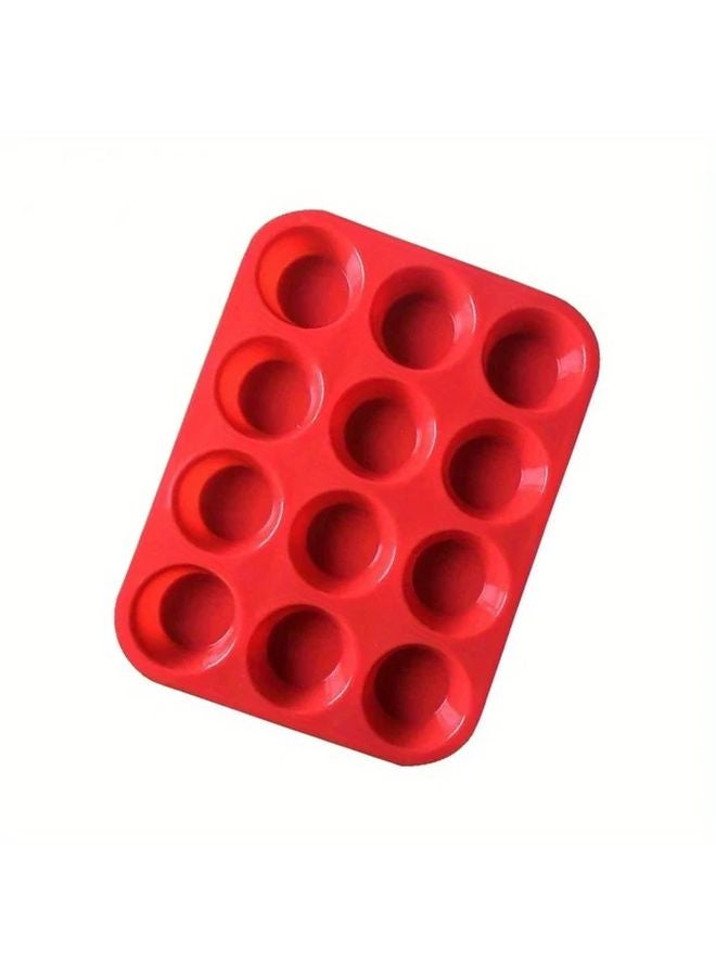 Premium Non Stick Silicone Muffin Pan 1pc 12 Cavity Heat Resistant Bakeware Easy Release - Image 1