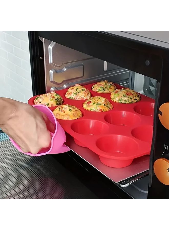 Premium Non Stick Silicone Muffin Pan 1pc 12 Cavity Heat Resistant Bakeware Easy Release - Image 2