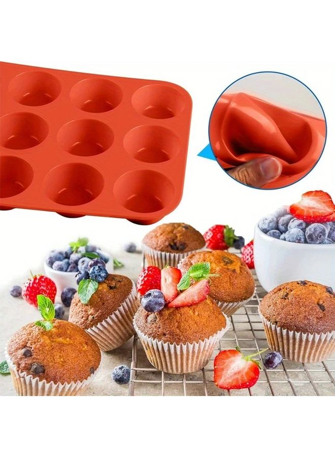 Premium Non Stick Silicone Muffin Pan 1pc 12 Cavity Heat Resistant Bakeware Easy Release - Image 4