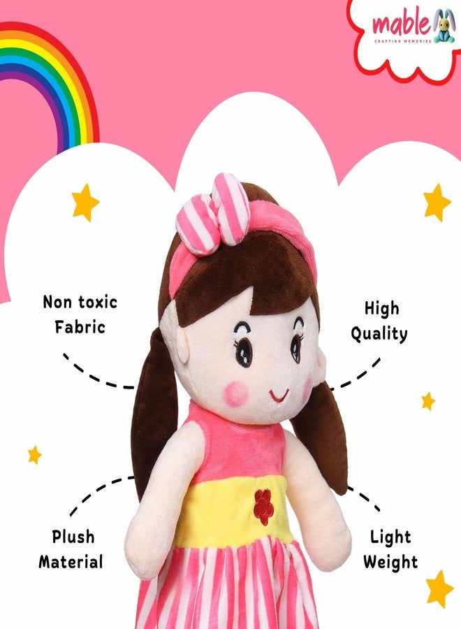 MABLE Soft Doll for Girls | Cute Plush Baby Doll Toy with Colourful Hairband | Huggable Stuffed Doll Gift for Kids, Girls, Toddlers & Babies Age 3 to 5 Years (80CM Pink) - Image 3