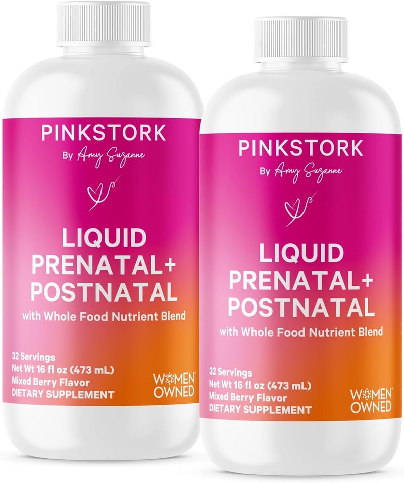 Pink Stork Liquid Prenatal + Postnatal Vitamins for Women - 2 Pack - Image 1