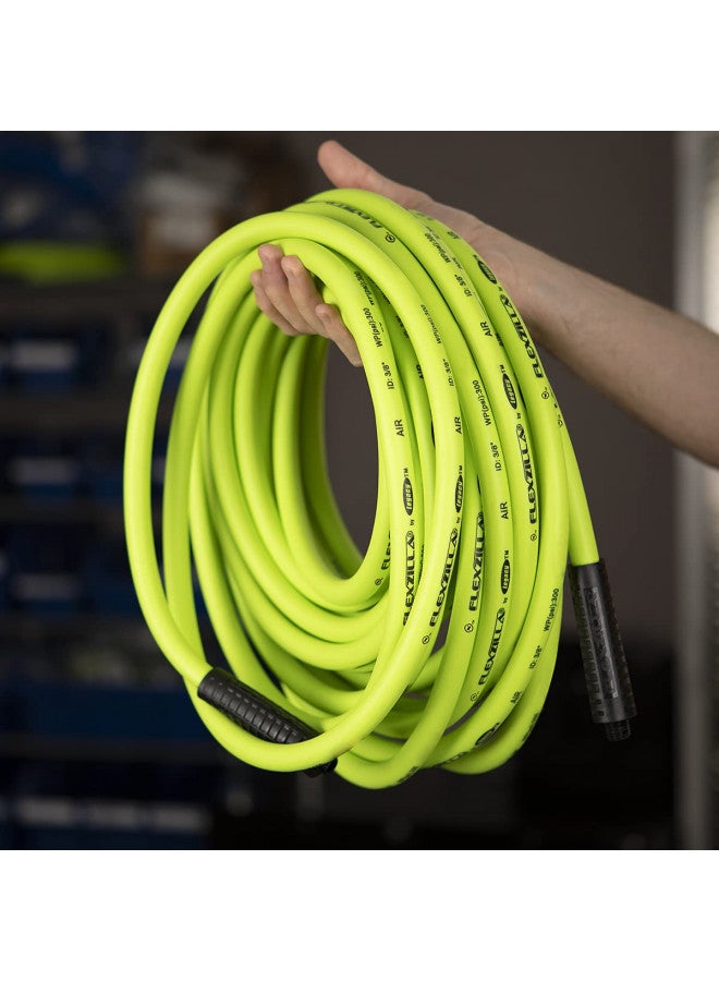 Flexzilla Air Hose, 1/2 in. x 50 ft., 3/8 in. MNPT Fittings Heavy Duty, Lightweight, Hybrid, ZillaGreen - HFZ1250YW3 - Image 5