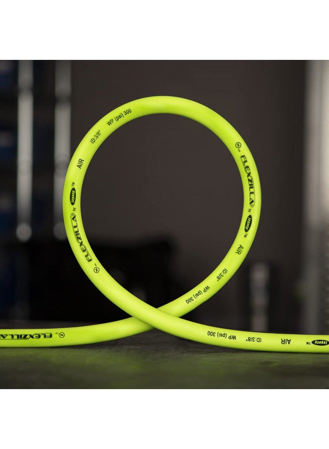 Flexzilla Air Hose, 1/2 in. x 50 ft., 3/8 in. MNPT Fittings Heavy Duty, Lightweight, Hybrid, ZillaGreen - HFZ1250YW3 - Image 4