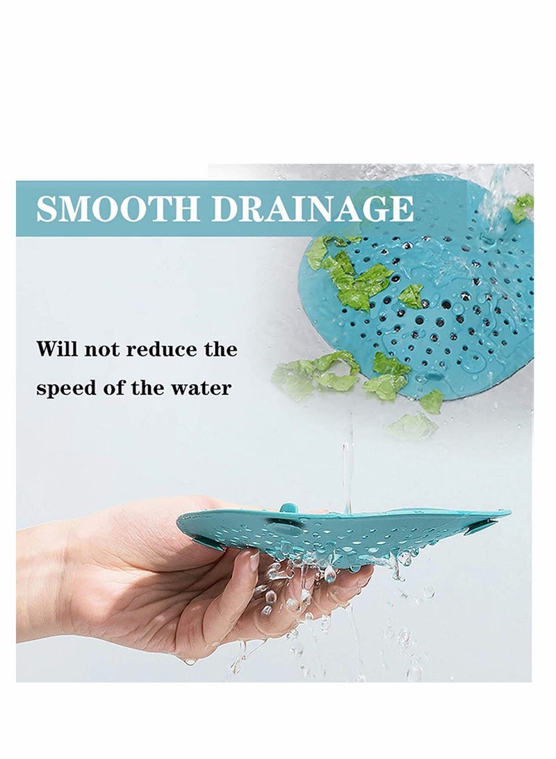 Excefore 3 Pack Shower Drain Cover Silicone Drain Protector Shower Drain Hair Trap for for Tub Bathroom Kitchen Bathtub Basin  - Image 5