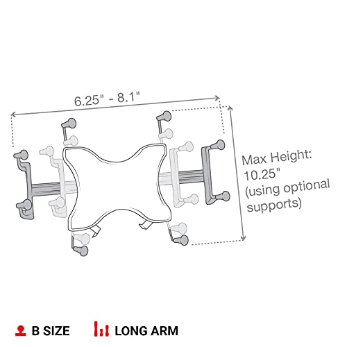 RAM Mounts X-Grip Drill-Down Double Ball Mount for 9"-11" Tablets RAM-B-101-C-UN9U with Long Arm - Image 4