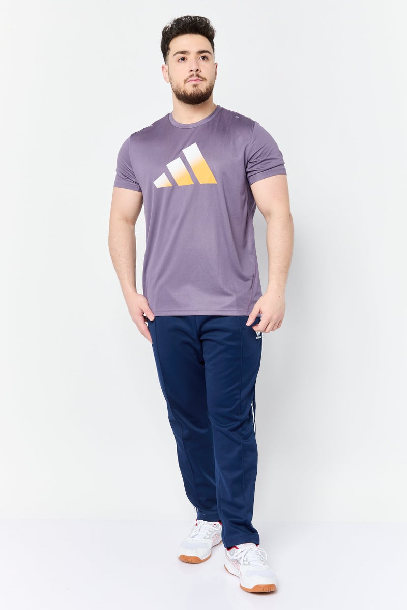 Adidas Men Sportswear Fit Short Sleeve Training T-shirt, Light Purple - Image 3