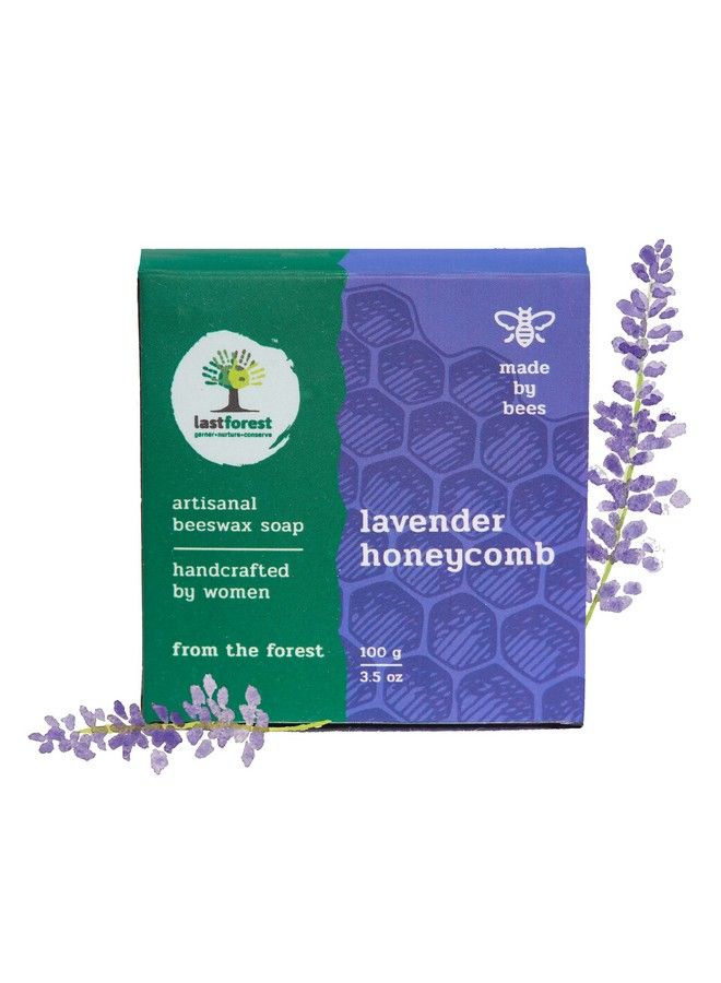Last Forest Artisanal Handcrafted Handmade Natural Honeycomb Beeswax Soap Lavender 100G 100% Natural Ingredients Moisturizing Natural Beeswax Bathing Soap For Men And Women - Image 1