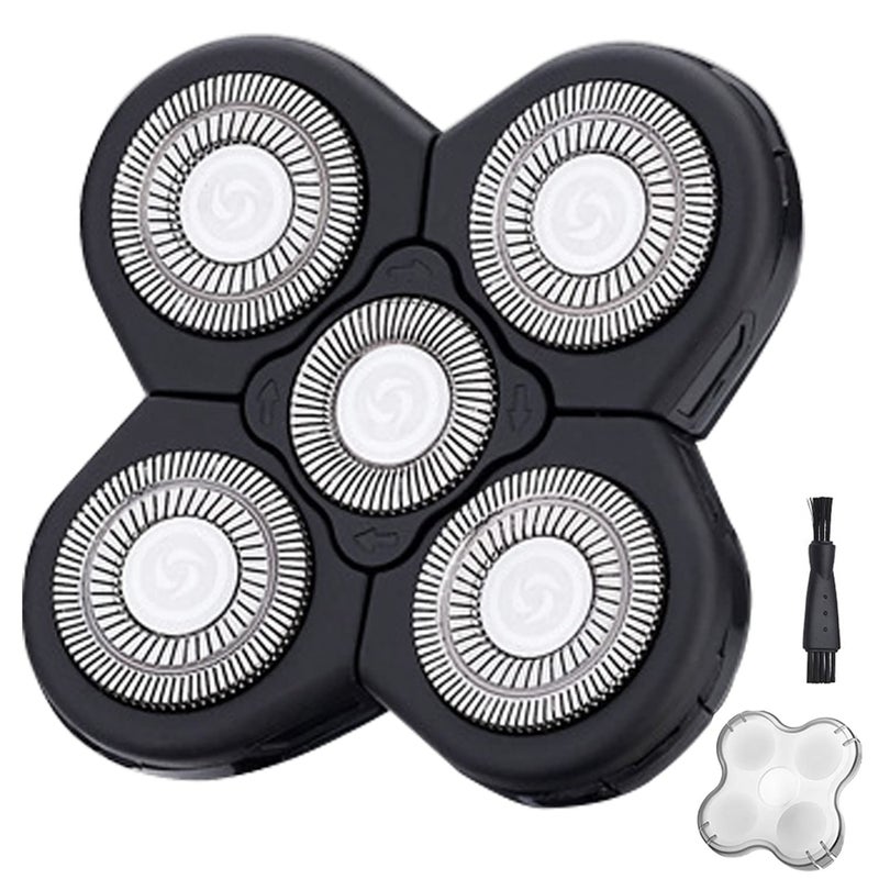 5 Blades Shaver Replacement Heads for Bald Men Easy to Clean Electric Shaver with Blade Cover