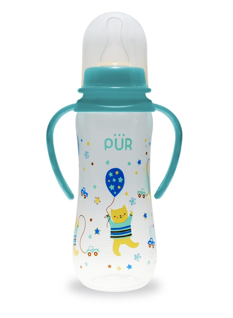 بيور براند رضاعة بمقبض مبتكر مريح 250 مل - فيروزي - Image 1