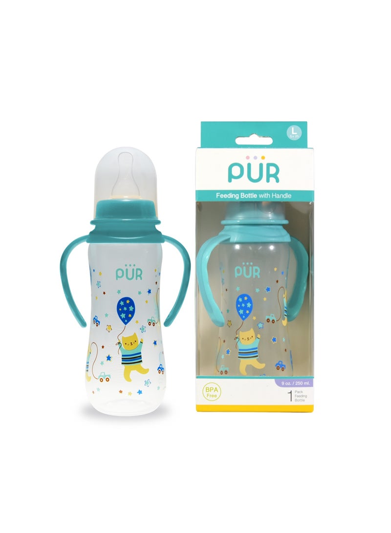 بيور براند رضاعة بمقبض مبتكر مريح 250 مل - فيروزي - Image 3