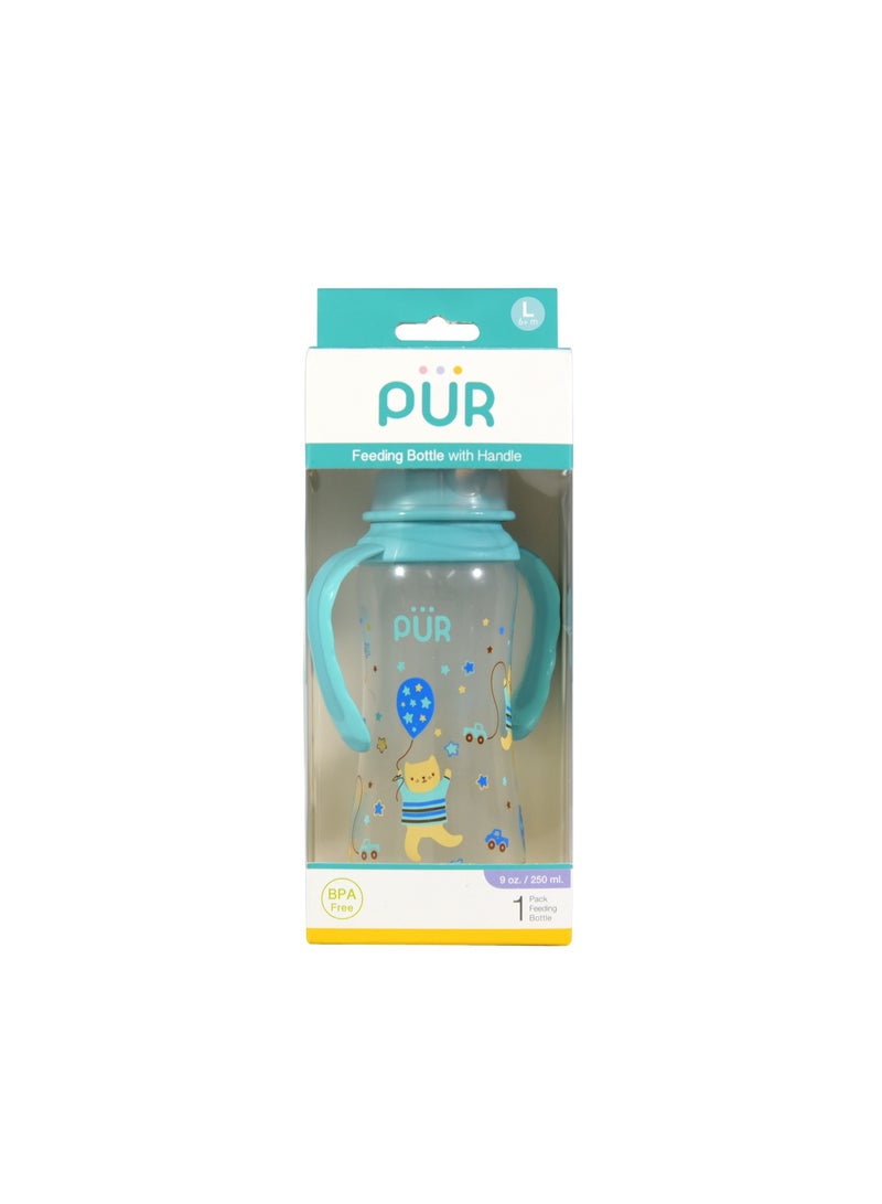 بيور براند رضاعة بمقبض مبتكر مريح 250 مل - فيروزي - Image 2