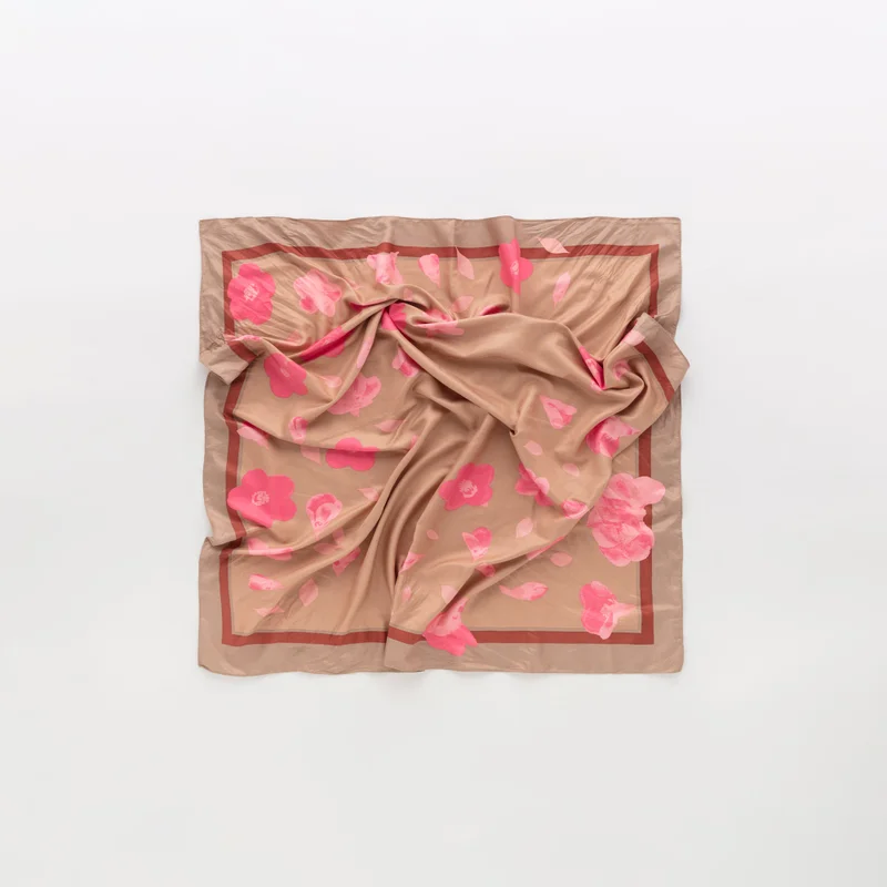 كاربيزا Women's Scarf Foulard Taupe/Multicolour