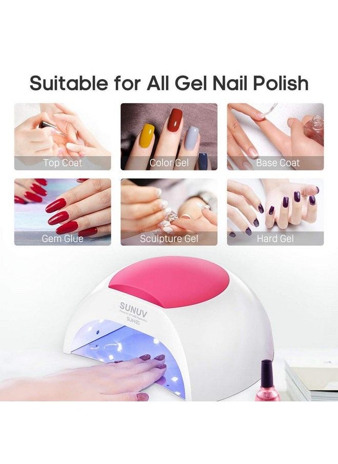 SUNUV - Gel Uv Nail Lamp Sunuv 48W Uv Led Nail Dryer Light For Gel Nails Polish Manicure Professional Salon Curing Lamp With 4 Timer Setting Sensor(One Pink Pad) - Image 1