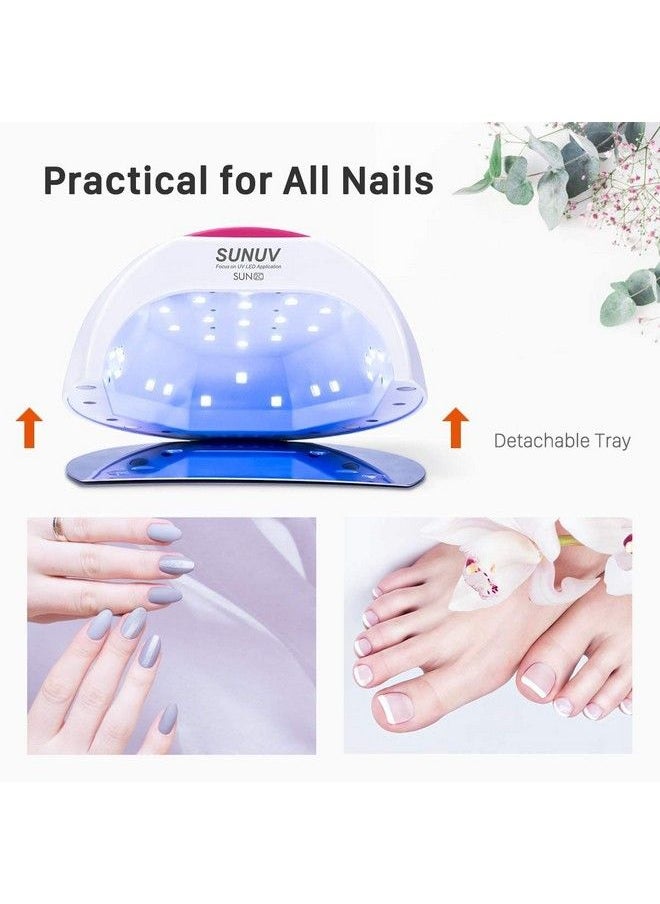 SUNUV - Gel Uv Nail Lamp Sunuv 48W Uv Led Nail Dryer Light For Gel Nails Polish Manicure Professional Salon Curing Lamp With 4 Timer Setting Sensor(One Pink Pad) - Image 1