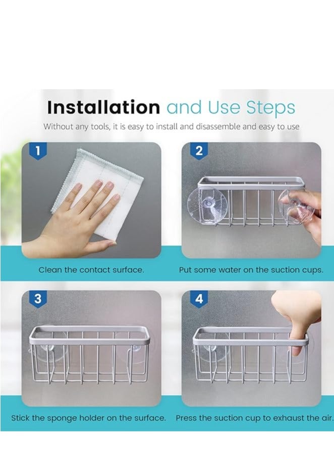 بالوعة المطبخ حامل الإسفنج ، الفولاذ المقاوم للصدأ مصاصة الإسفنج العلبة - فضي - Image 5