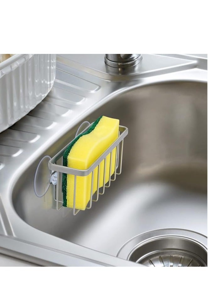 بالوعة المطبخ حامل الإسفنج ، الفولاذ المقاوم للصدأ مصاصة الإسفنج العلبة - فضي - Image 4