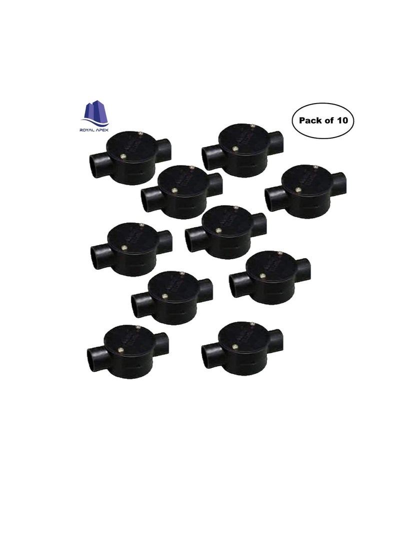 PVC Electrical Conduit Pipe & Fittings for Indoor and Outdoor Electrical Wiring and Cabling (Pack of 10) (20mm, Junction 2 Way) - Image 3