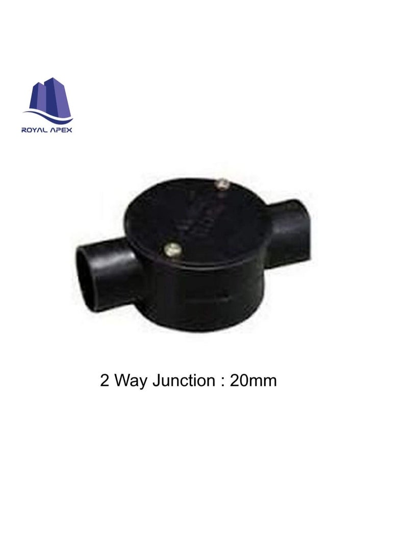PVC Electrical Conduit Pipe & Fittings for Indoor and Outdoor Electrical Wiring and Cabling (Pack of 10) (20mm, Junction 2 Way) - Image 2