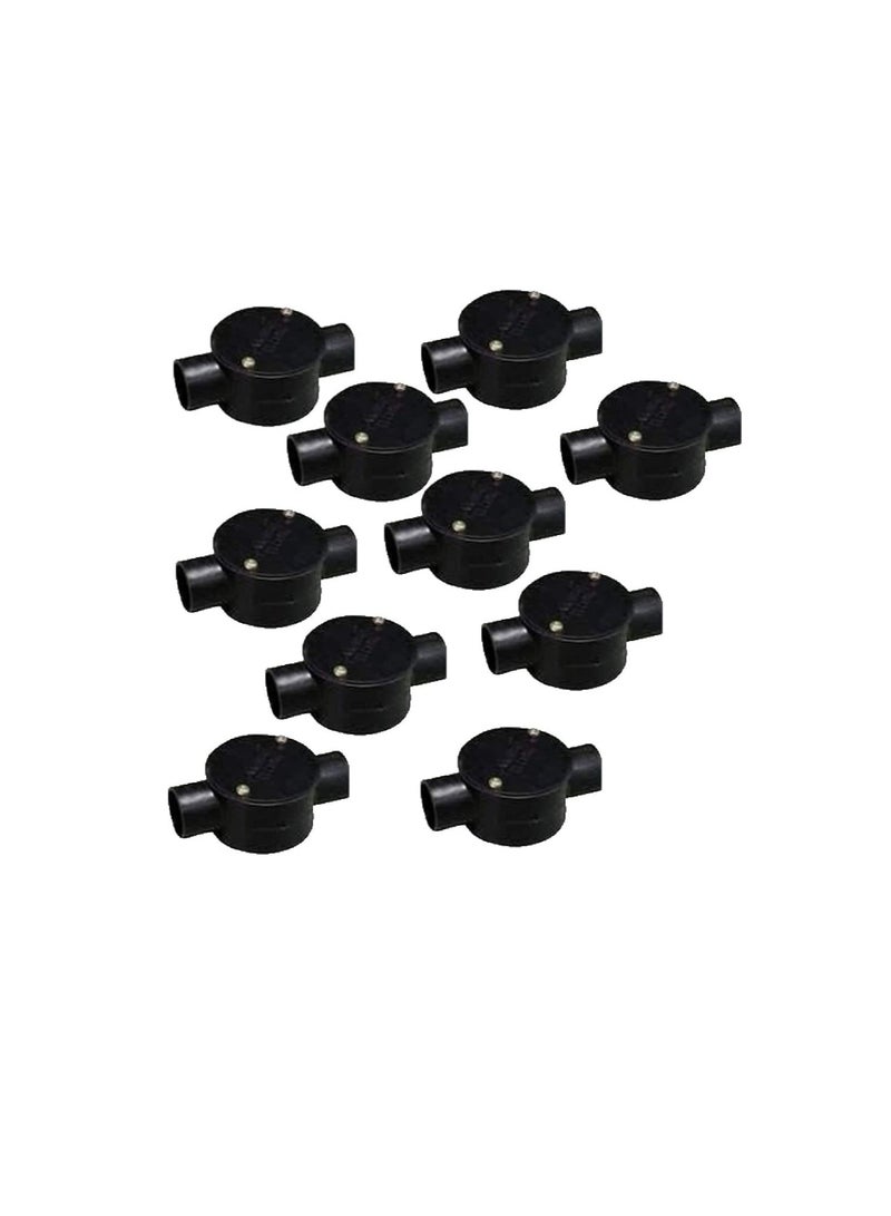 PVC Electrical Conduit Pipe & Fittings for Indoor and Outdoor Electrical Wiring and Cabling (Pack of 10) (20mm, Junction 2 Way) - Image 1