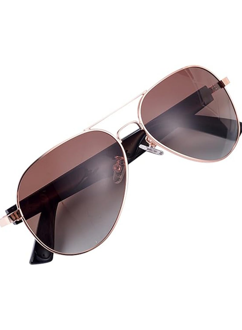 نظارات بلوتوث ذكية MZ01، نظارات شمسية للاستماع إلى الموسيقى والتحدث، مع حماية من الأشعة فوق البنفسجية، شحن سريع، عدسات مستقطبة، مناسبة للقيادة (بني) - Image 1