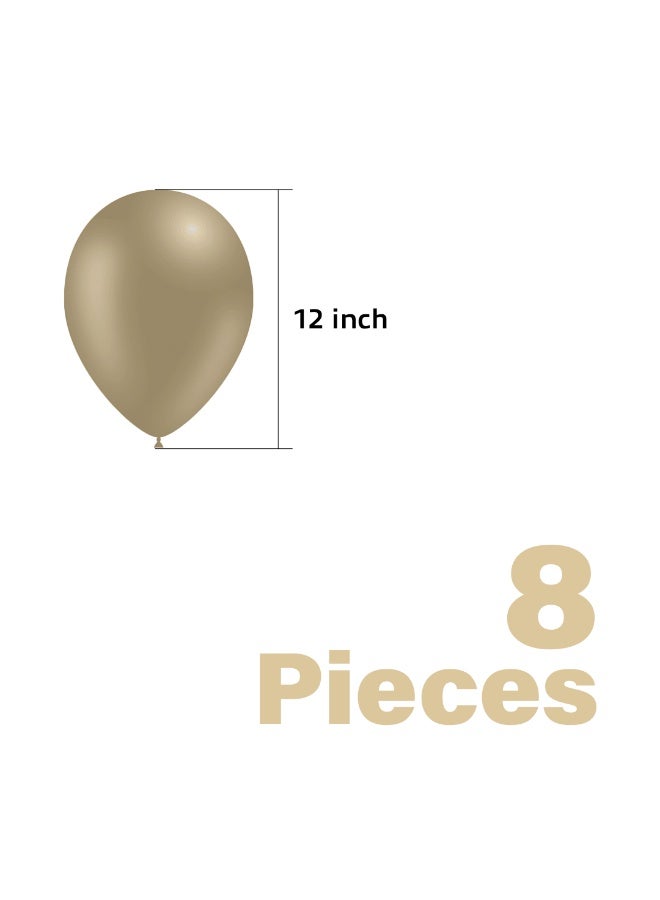نقطة الحزب 8 قطع من بالونات الكونفيتي، بالونات لاتكس 12 بوصة، 2.8 جرام، بالونات كونفيتي ذهبية فاتحة اللون لديكور أعياد الميلاد والزفاف والحفلات - Image 3