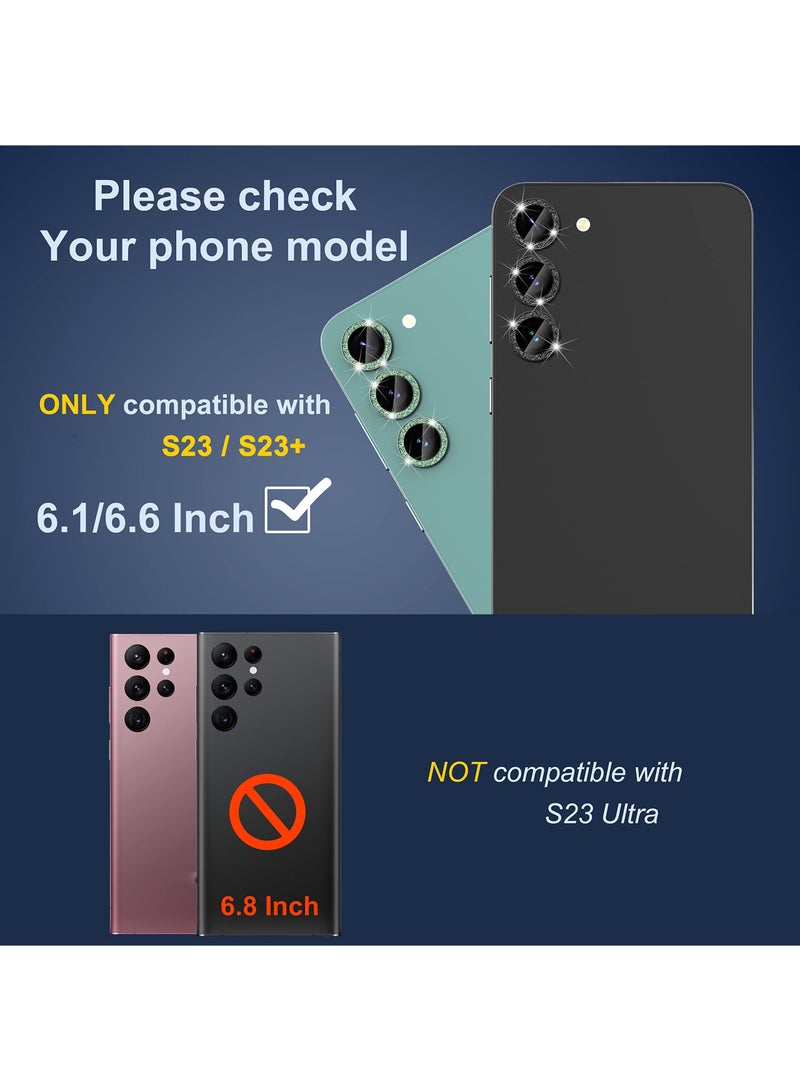 Captaintech Camera Lens Protector, 2 PCS Fit for Samsung Galaxy S23/ S23 Plus Camera Lens Protector, Premium Tempered Glass, Glitter Diamonds Camera Lens Protector Fit for Samsung Galaxy S23/ S23+ - Image 4