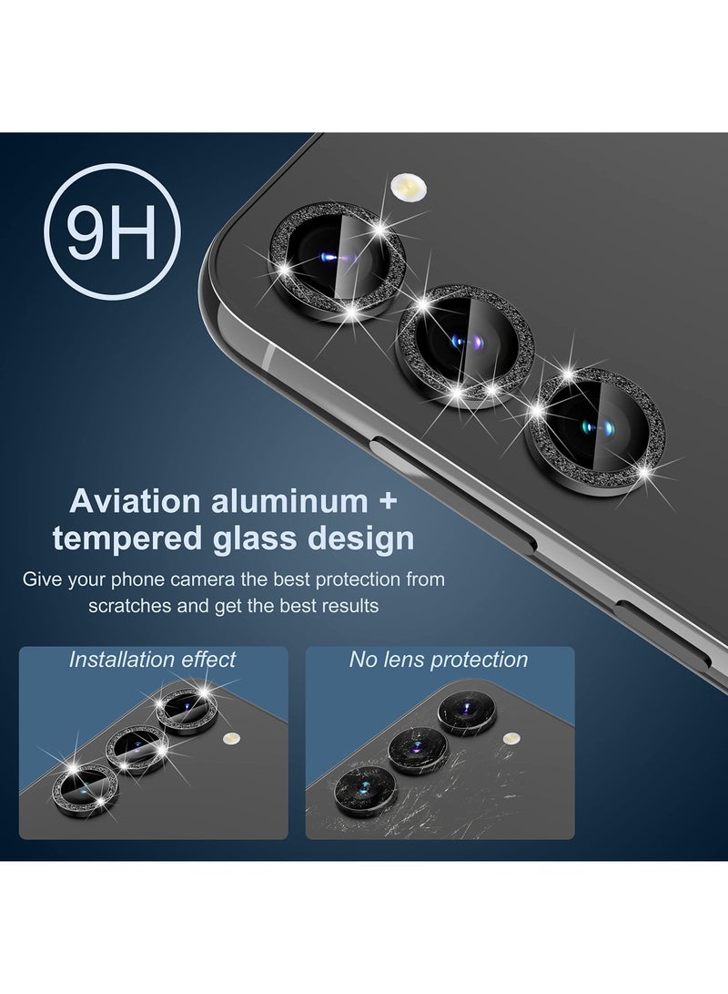 Captaintech Camera Lens Protector, 2 PCS Fit for Samsung Galaxy S23/ S23 Plus Camera Lens Protector, Premium Tempered Glass, Glitter Diamonds Camera Lens Protector Fit for Samsung Galaxy S23/ S23+ - Image 2