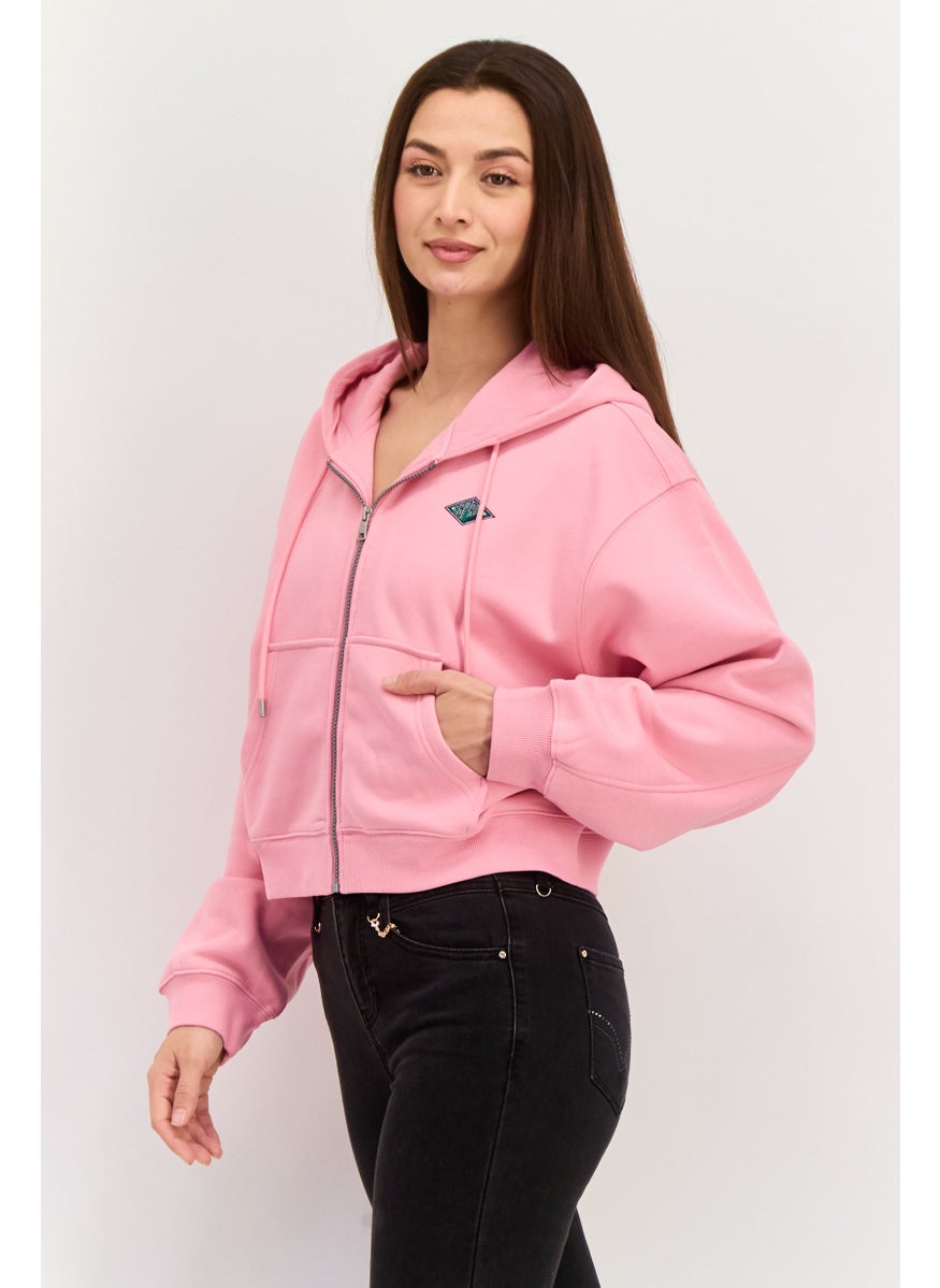 Women Hooded Embroidered Logo Long Sleeves Sweatshirt, Pink - pzsku/ZA432A93B54158B46E198Z/45/_/1737641922/50a6cbf3-a51b-4ddf-8452-9a39ce1e9149