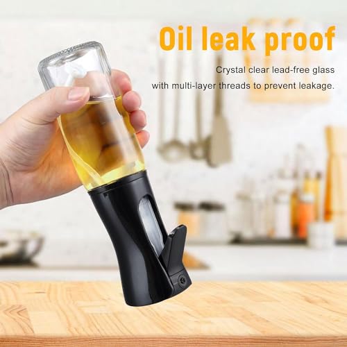 Winkelen Glass oil Spray Dispenser Cooking 200ml Olive Oil Spray Bottle Refillable Food Grade Oil Vinegar Spritzer Sprinkler Sprayer Mister Used for Air Fryer, Salad Making, Frying, BBQ - Image 3