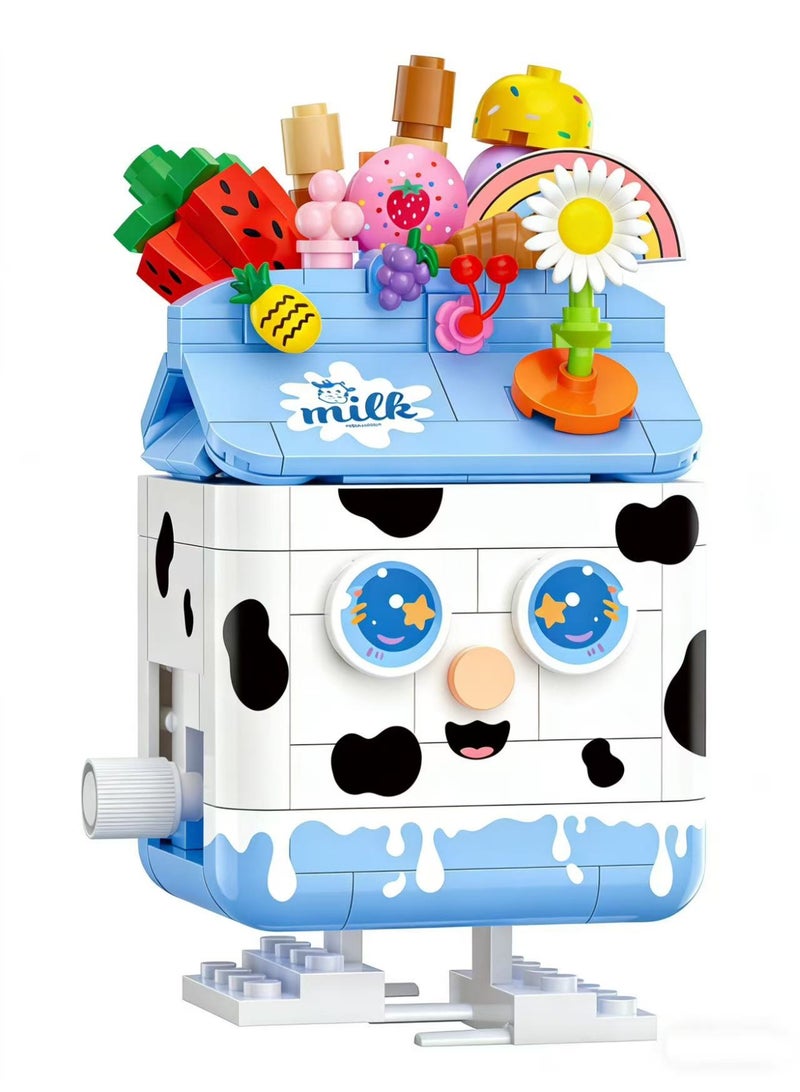 مكعبات بناء لطيفة وممتعة على شكل علبة حليب - مصنوعة من مادة ABS غير سامة وخالية من مادة BPA، وحواف ناعمة للعب إبداعي آمن - هدية مثالية للأطفال. - Image 1