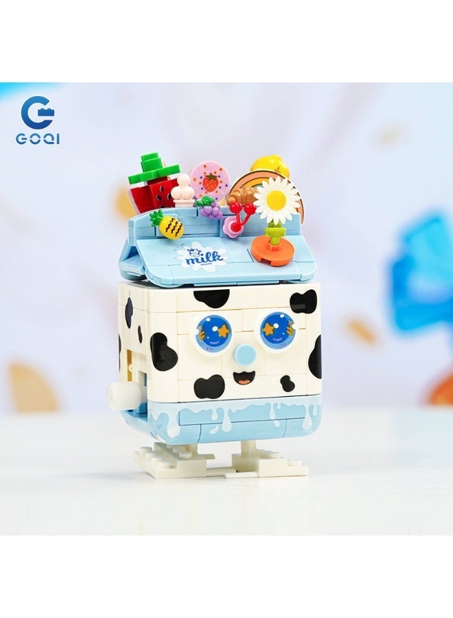 مكعبات بناء لطيفة وممتعة على شكل علبة حليب - مصنوعة من مادة ABS غير سامة وخالية من مادة BPA، وحواف ناعمة للعب إبداعي آمن - هدية مثالية للأطفال. - Image 5