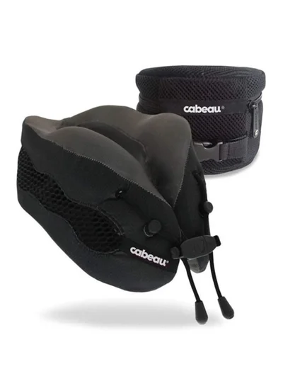 Cabeau Evolution Cool 2.0 Travel Pillow, Air Circulating Head and Neck Memory Foam Cooling Travel Pillow - Black