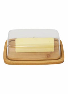 Bamboo Butter Dish With Dome Lid, Covered Butter Holder for Countertop, Airtight Butter Container with Cover, Butter Keeper Storage Perfect for West, East Coast Butter, Dishwasher Safe