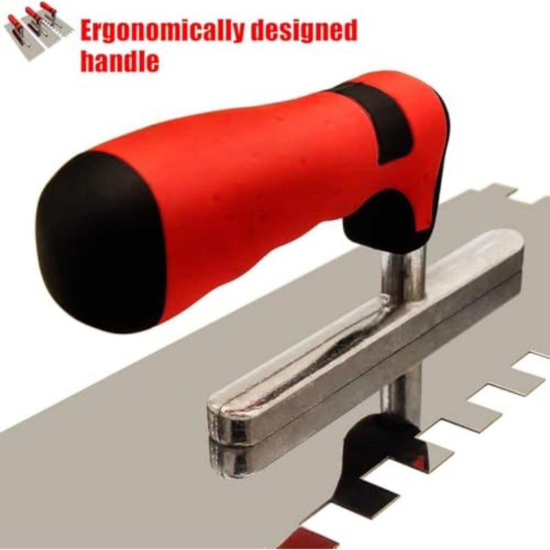 Tile Trowel Tools Set, Include 3 Pcs Stainless Steel Square Notch Trowel, for Masonry Tiling Tools and Flooring Installation - Image 5