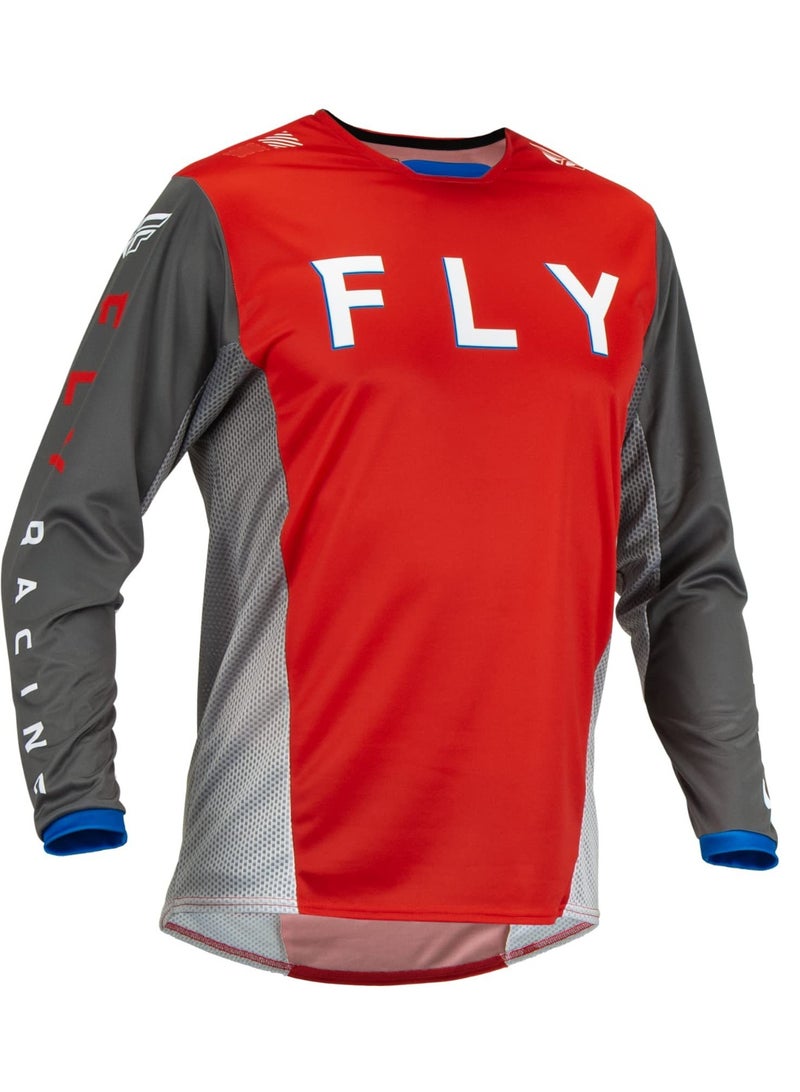 FLY Red & Grey Colorblock Off-Road Riding Breathable Quick-Dry Long-Sleeve size 2XL
