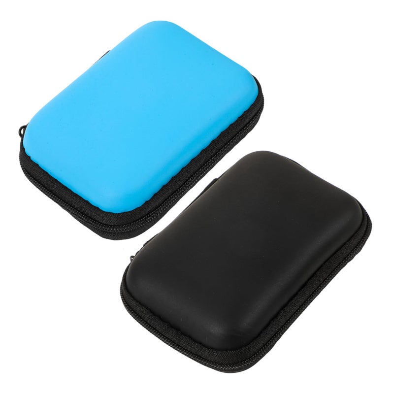 2pcs Black Portable Storage Case Travel Organizer Pouch For Cables And Accessories - Image 2