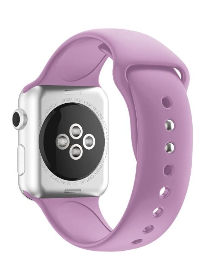 HuHa Double Nail Silicone Replacement Strap Watchband For Apple Watch Series 7/6/5/4/3/2/1/SE 42/44/45mm Lavender - Image 2