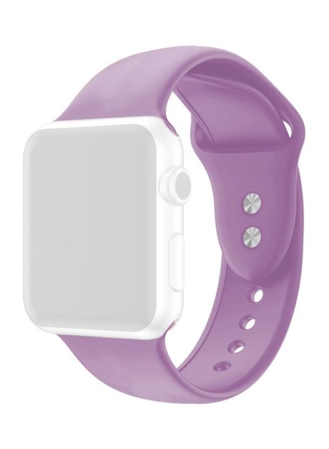HuHa Double Nail Silicone Replacement Strap Watchband For Apple Watch Series 7/6/5/4/3/2/1/SE 42/44/45mm Lavender - Image 1