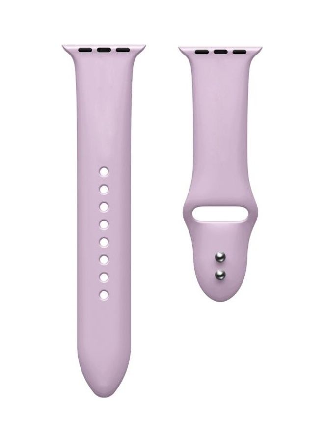 HuHa Double Nail Silicone Replacement Strap Watchband For Apple Watch Series 7/6/5/4/3/2/1/SE 42/44/45mm Lavender - Image 3