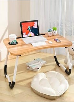 Oberhoffe Laptop Bed Table,Portable Lap Desk,Notebook Stand Reading Holder,Notebook Table Dorm Desk with Foldable Legs & Cup Slot,for Eating Breakfast,Reading,Watching Movie on Bed/Sofa 