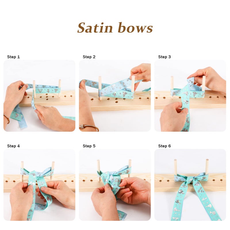 SACATR Bow Maker for Ribbon for Wreaths, Wooden Ribbon Bow Maker Tool for Christmas Bows, Hair Bows, Creating Gift Bows, Party Decorations, Corsages, Various Crafts(with Instructions) - Image 4